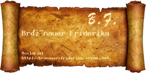 Brünauer Friderika névjegykártya